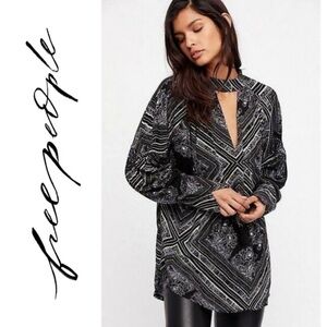 {Free People} "Walking on a Dream" Black & White Tunic